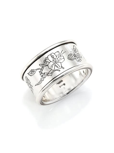 gucci flora silver ring|Gucci Designer Rings .